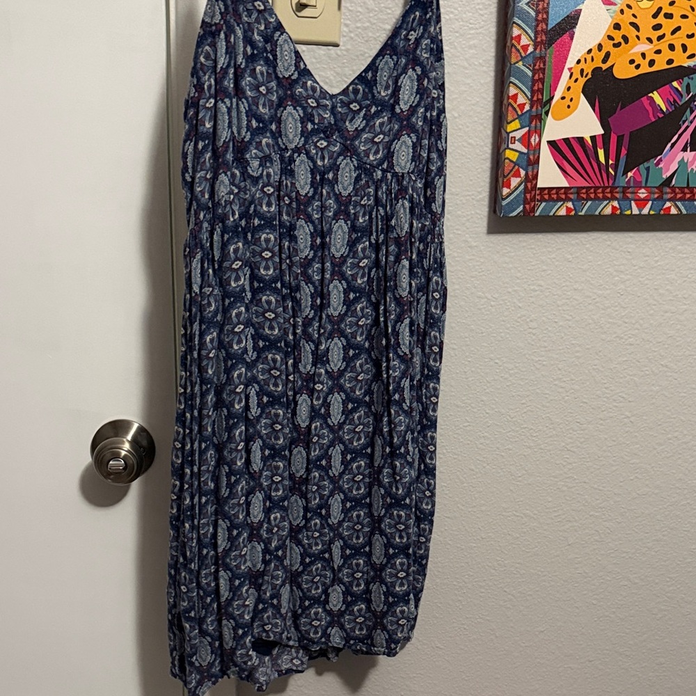 Cape Juby Navy and White Patterned Midi Dress